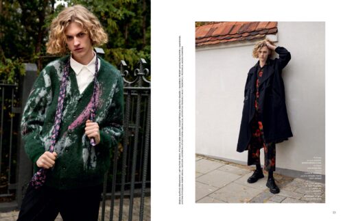 Fashion Editorial for Elle Man with hairstyle by Michal Pasymowski
