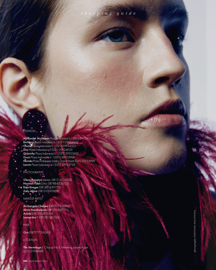 Fashion editorial for Elle Indonesia with makeup by Lucja Siwek