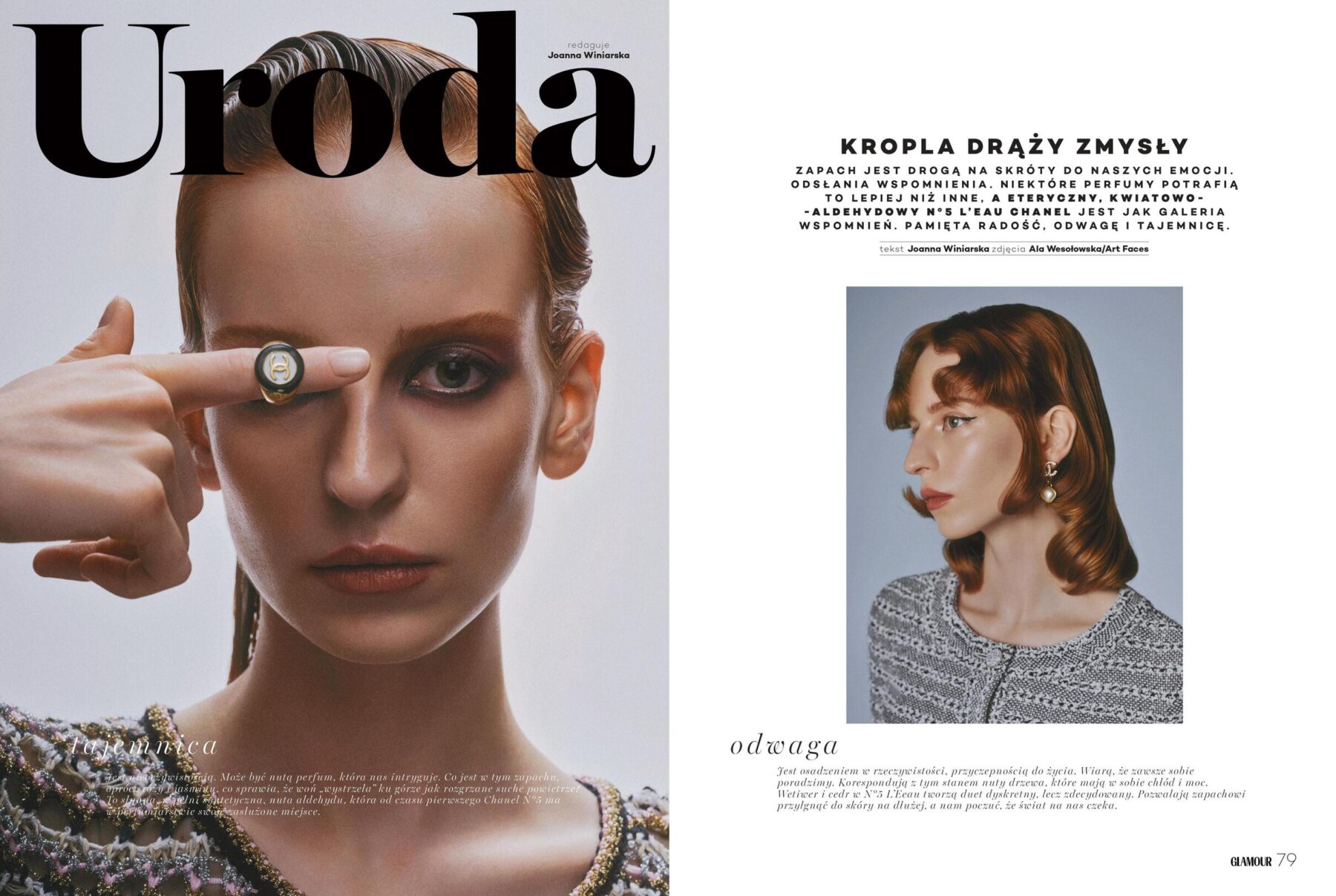 Beauty editorial for Glamour x Chanel photographed by Ala Wesolowska
