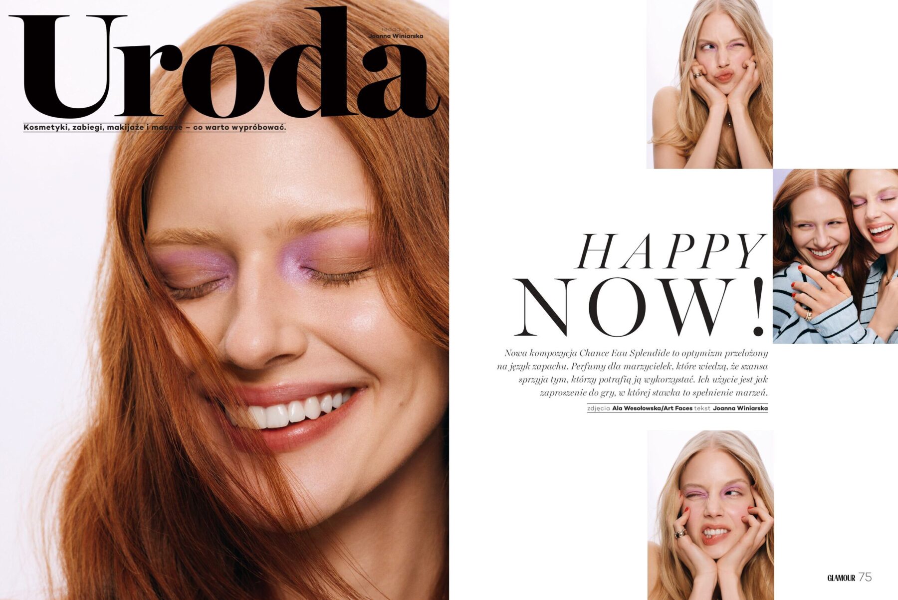 Chanel Beauty editorial for Glamour Magazine photographed by Ala Wesolowska