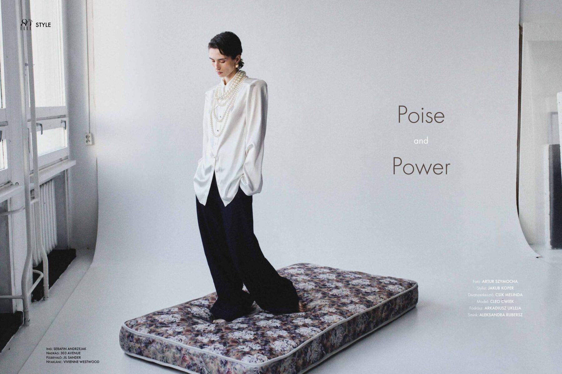 Fashion editorial for Elle Hungary with hairstyle by Arkadiusz Ukleja