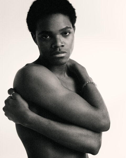 Portrait editorial for Dazed Magazine photographed by Piotr Włochyń