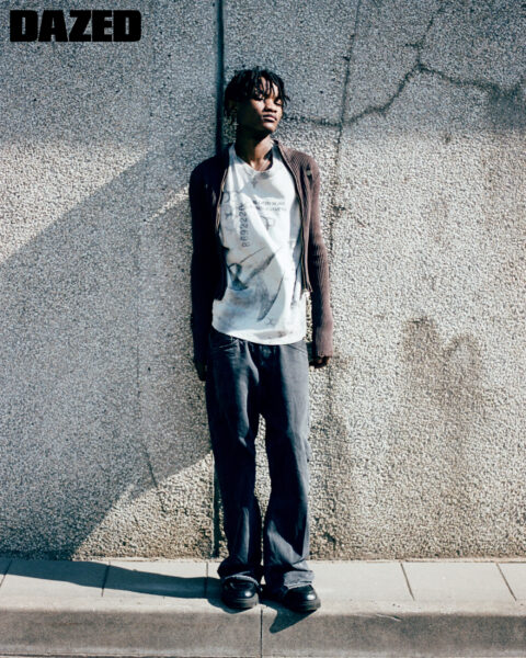 Portrait editorial for Dazed Magazine photographed by Piotr Włochyń