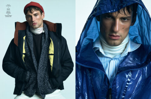 Fashion editorial for GQ Magazine with makeup by Cincior