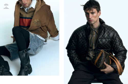 Fashion editorial for GQ Magazine with makeup by Cincior