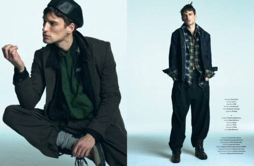 Fashion editorial for GQ Magazine with makeup by Cincior